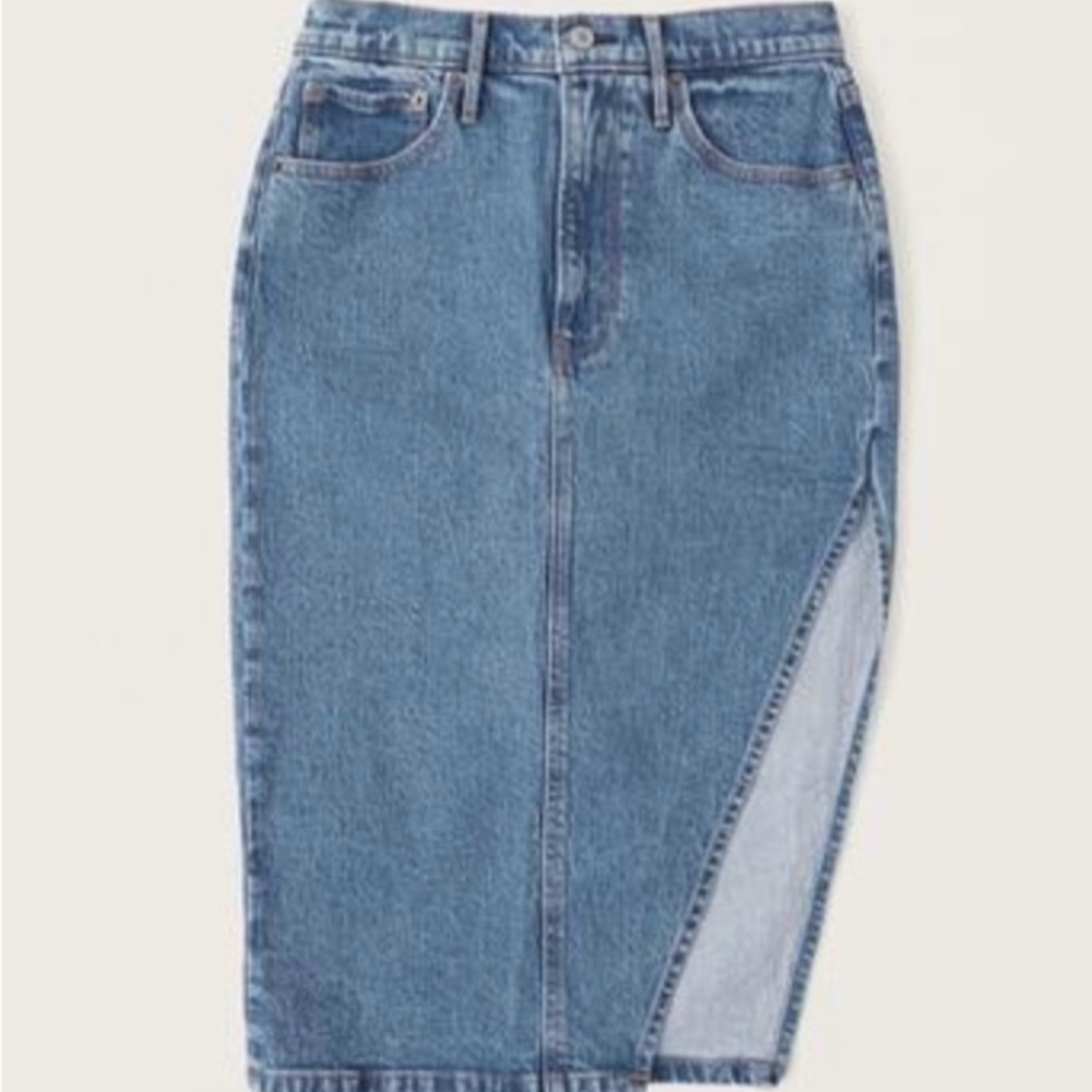 Abwrcrombie Blue midi Denim Skirt